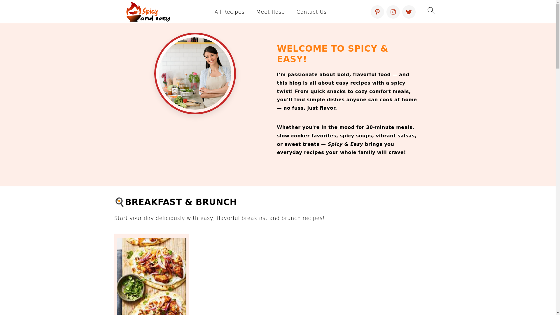 website screenshot of https://spicyandeasy.com/