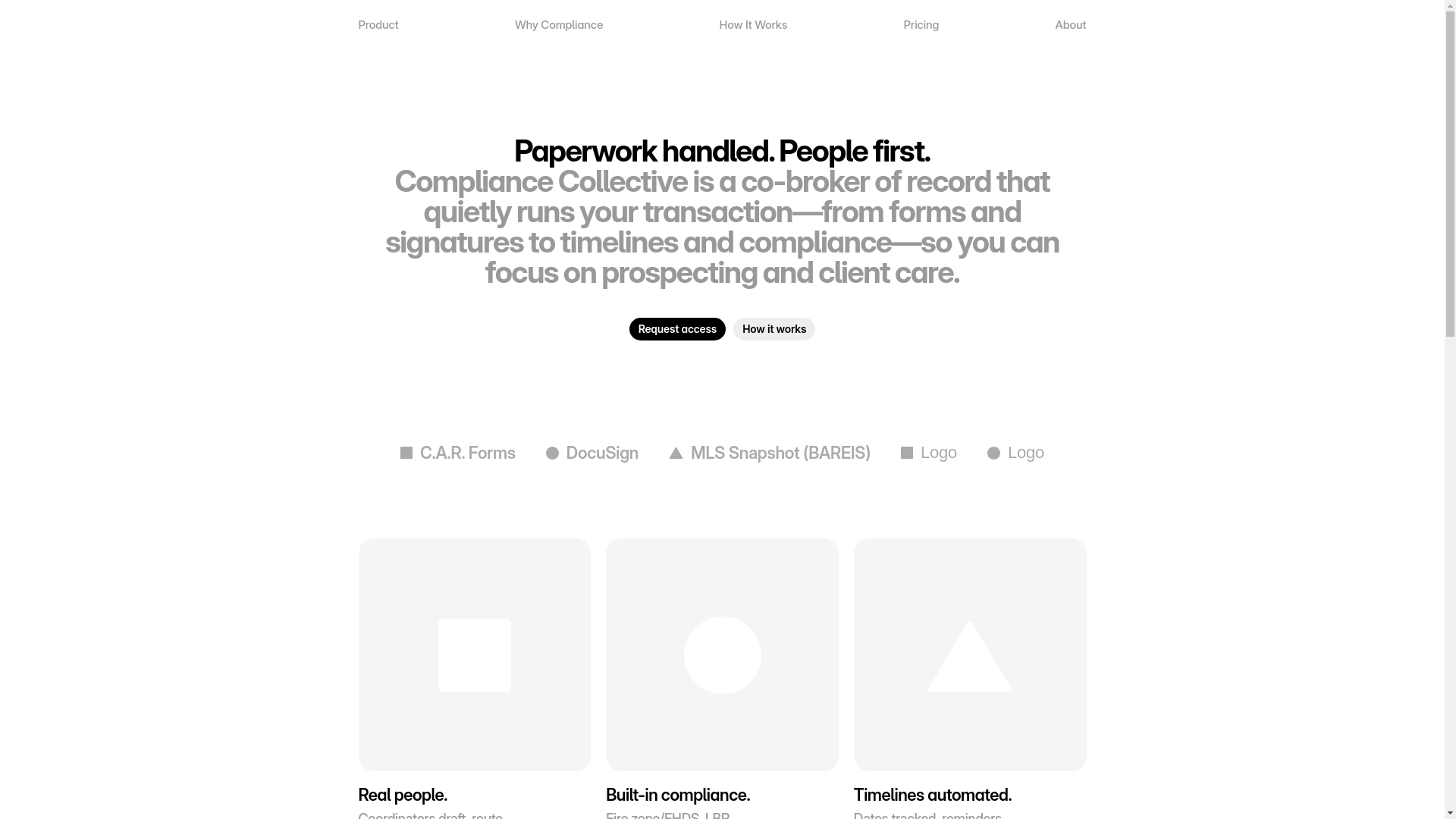 website screenshot of https://compliancecollectivets.com/