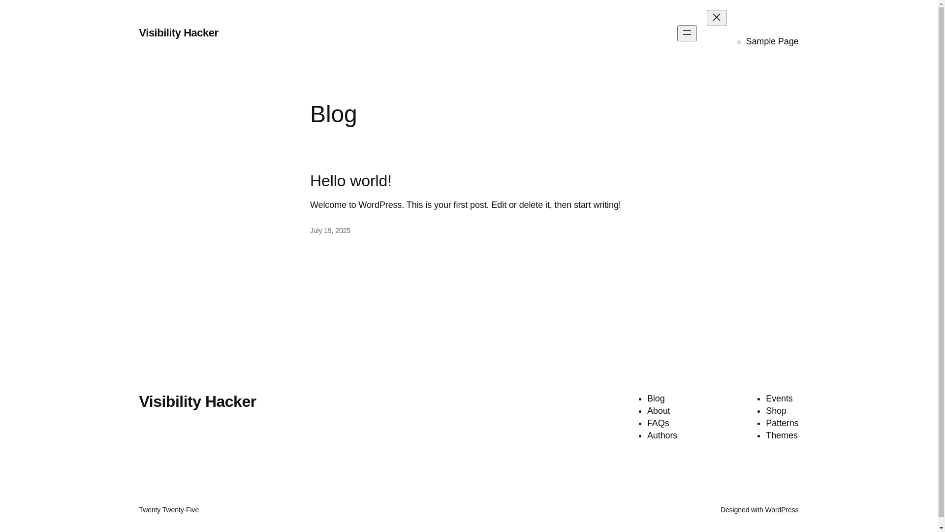 website screenshot of https://visibilityhacker.com/