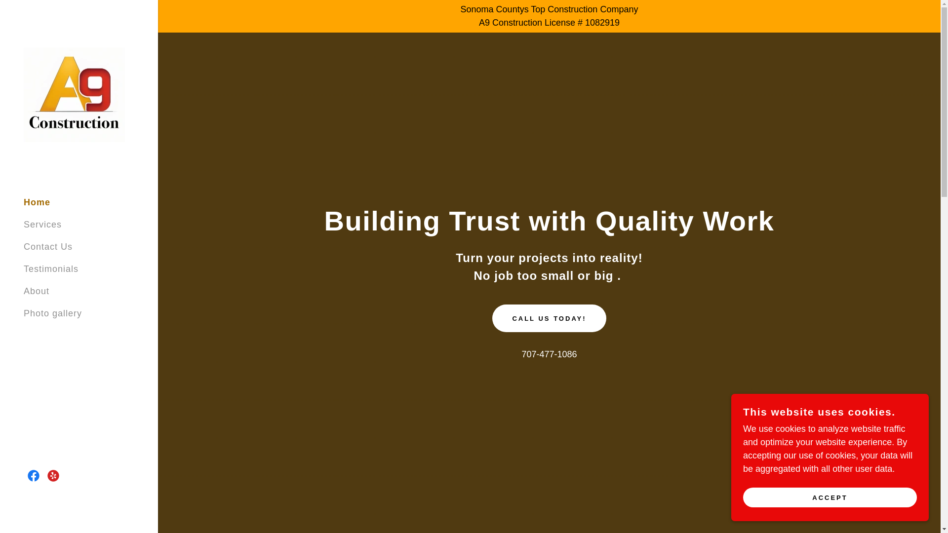 website screenshot of https://a9construction.com/