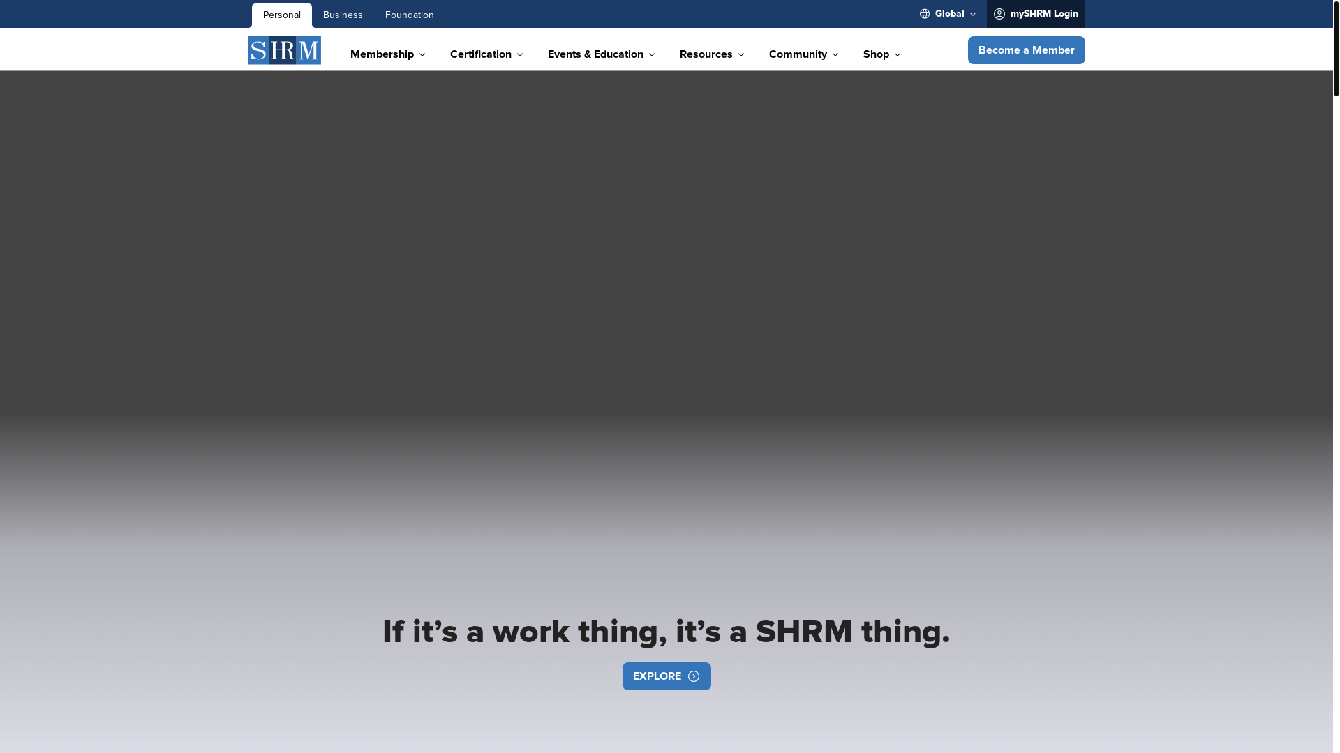 website screenshot of https://www.shrm.org/