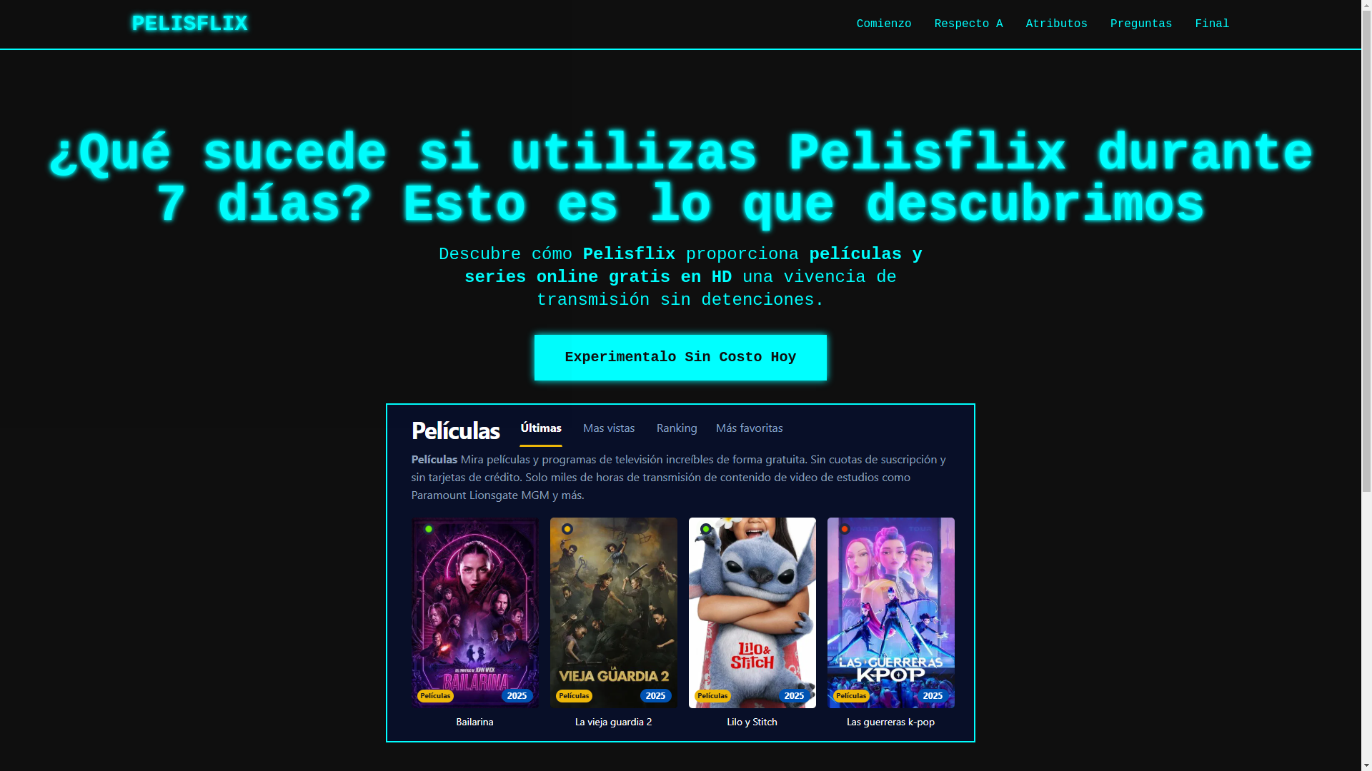 website screenshot of https://pelisflix-6vce.pages.dev/