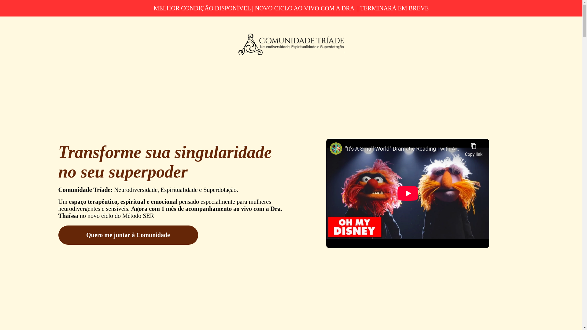 website screenshot of https://lp-comunidade-tri-ade-metodo-ser.pages.dev/