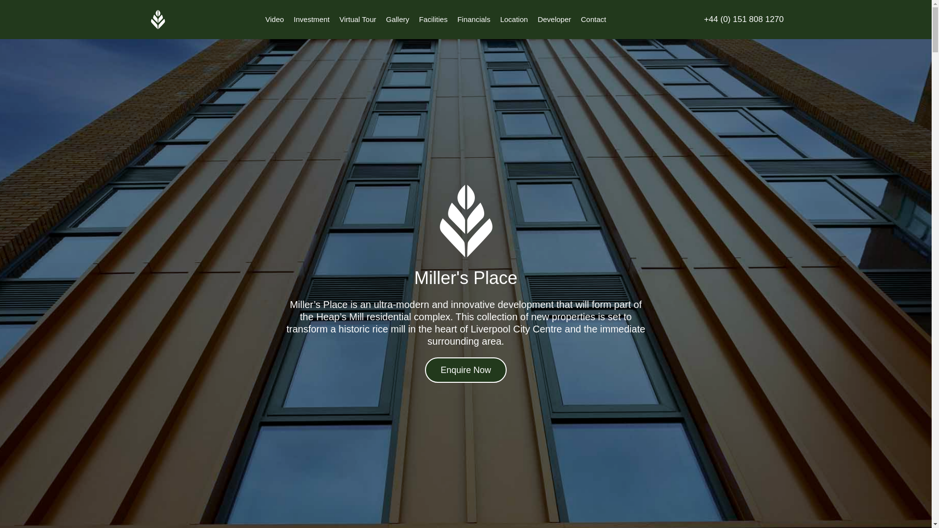 website screenshot of https://millersplace-liverpool.co.uk/