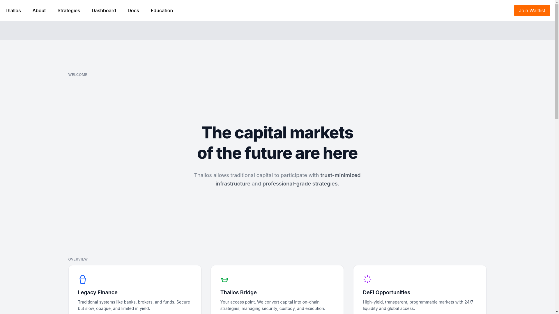 website screenshot of https://thalloscapital.com/