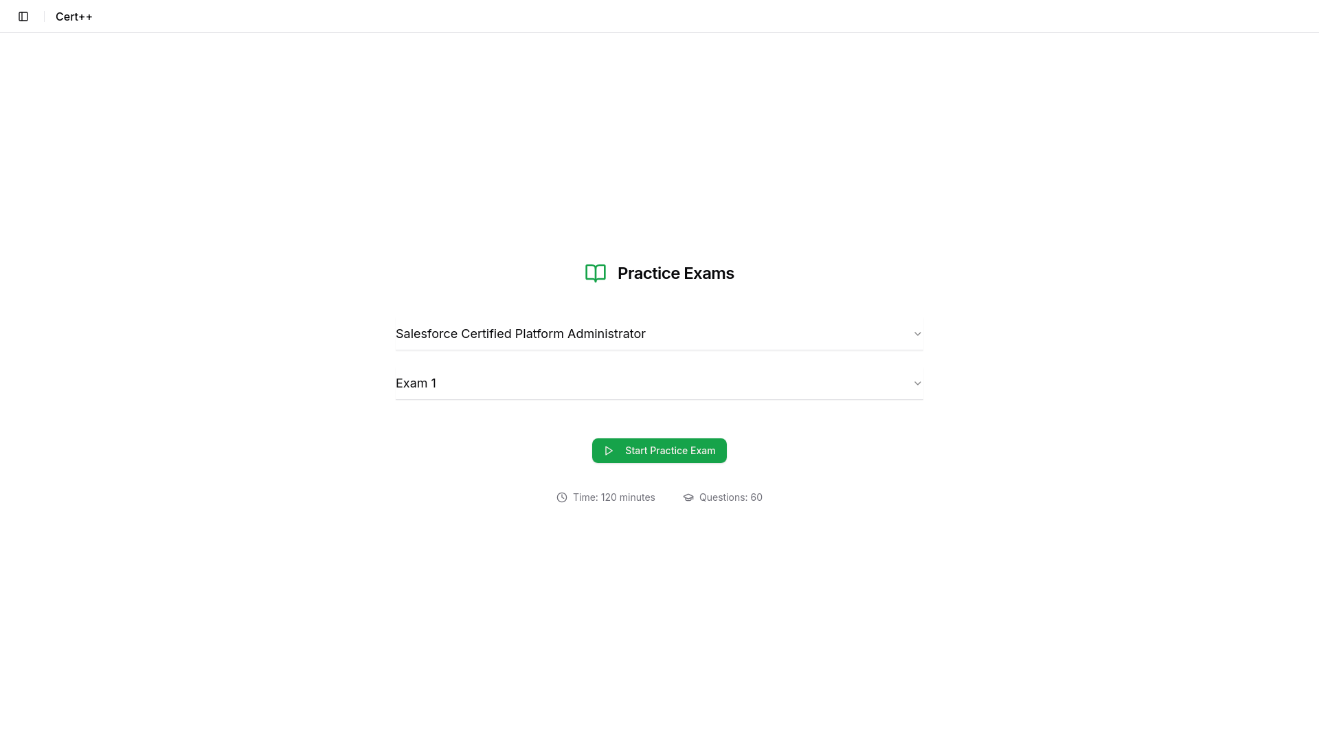 website screenshot of https://certplusplus.com/