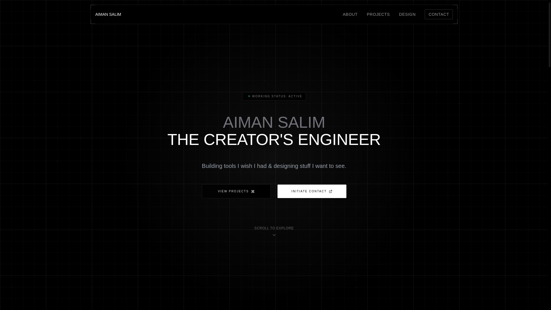 website screenshot of https://aimansalim.pages.dev/