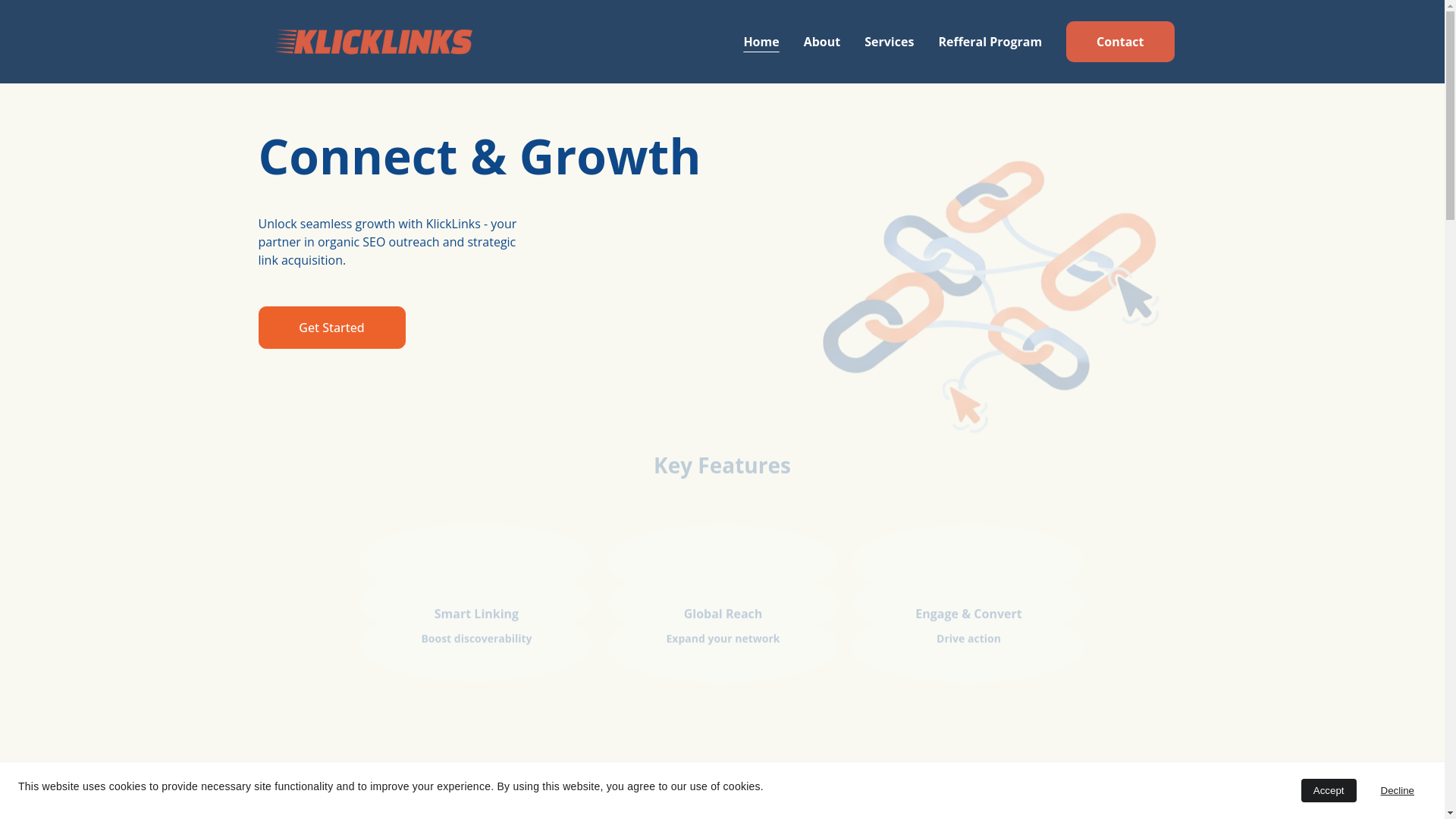 website screenshot of https://klicklinks.info/