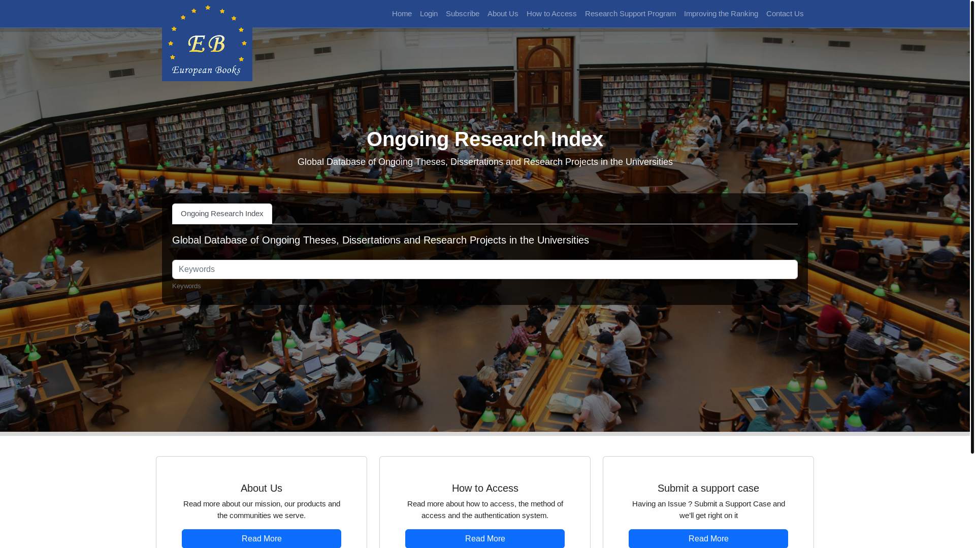 website screenshot of https://ongoingresearchindex.com/