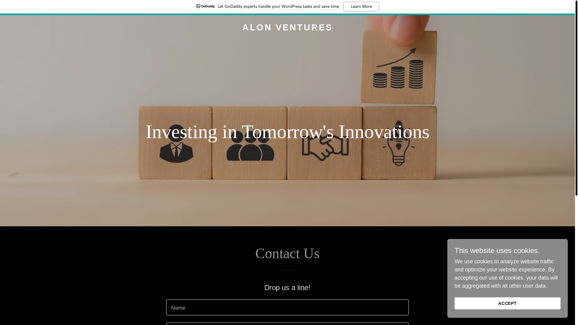 website screenshot of https://alon.vc/