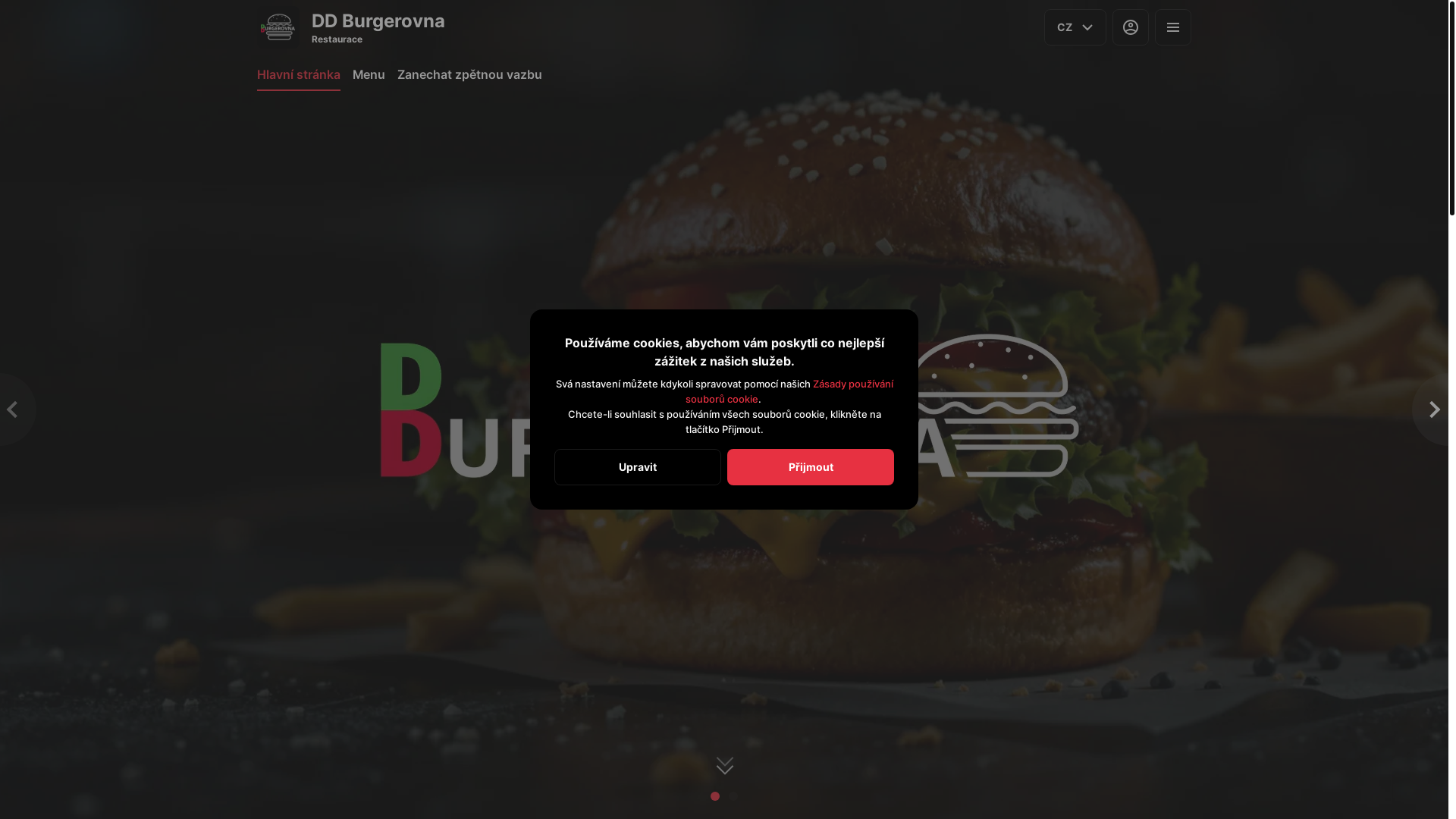 website screenshot of https://ddburgerovna.cz/