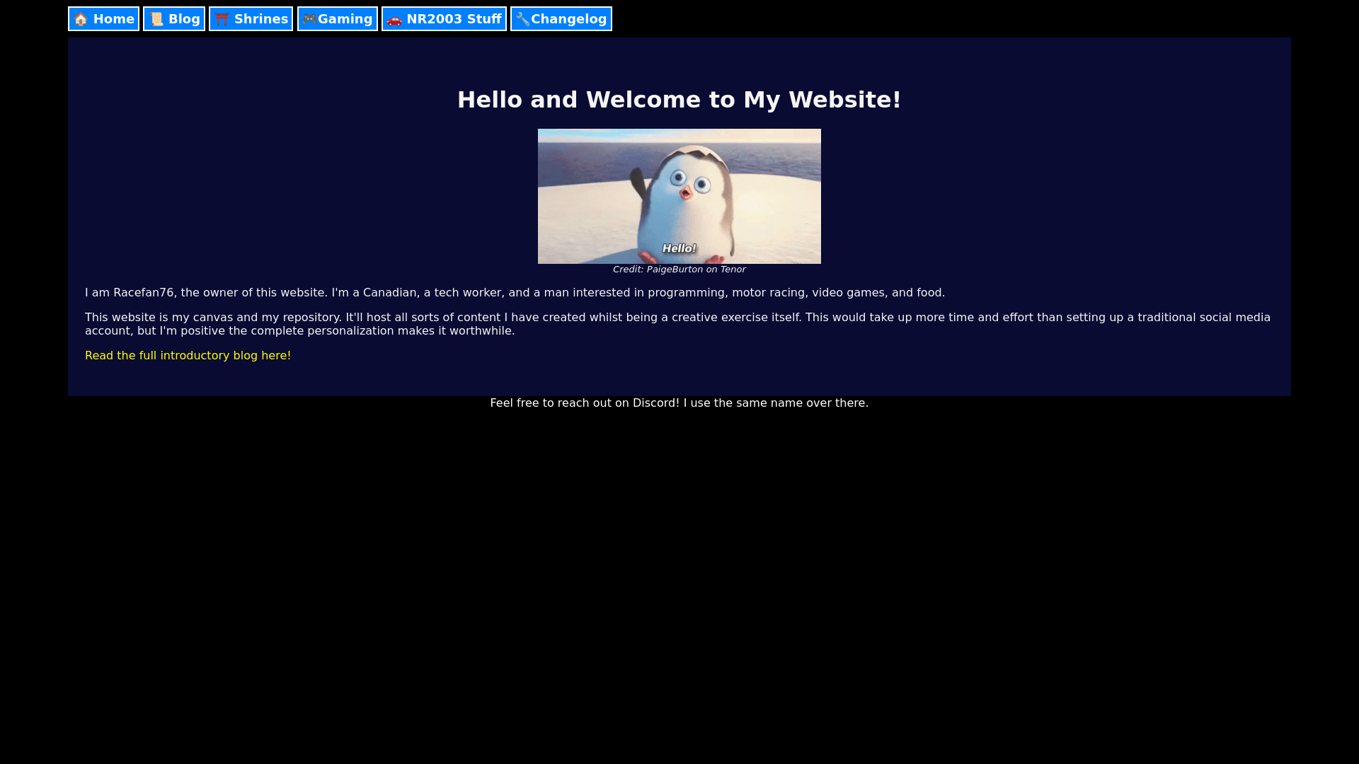 website screenshot of https://racefan76.pages.dev/
