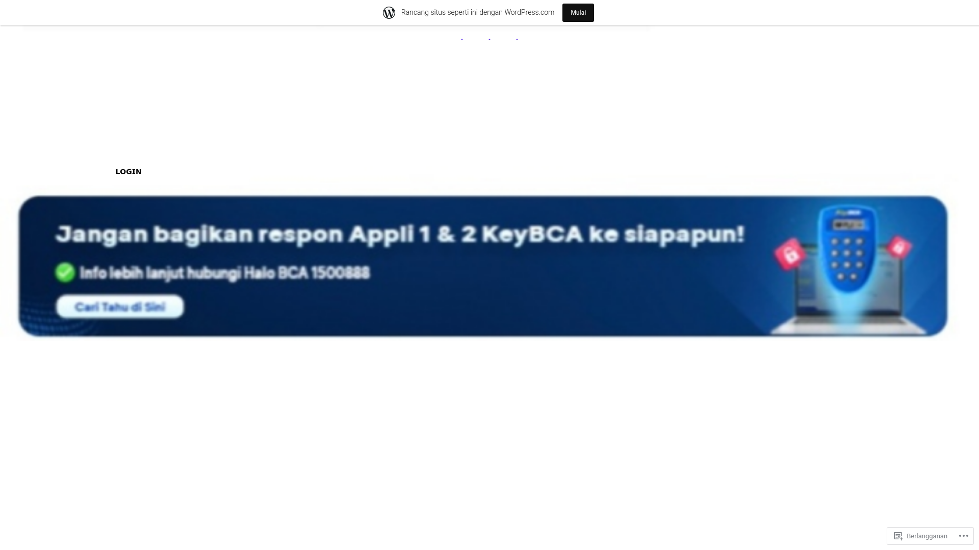 website screenshot of https://loginklikbca8.wordpress.com/login-2/