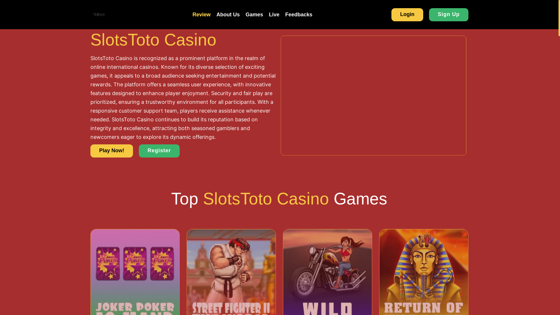 website screenshot of https://slotstoto.co.uk/