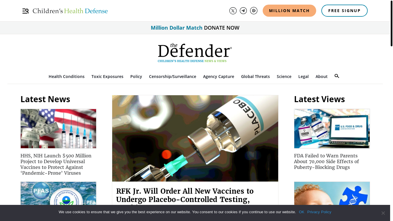 website screenshot of https://chd-defender.com/
