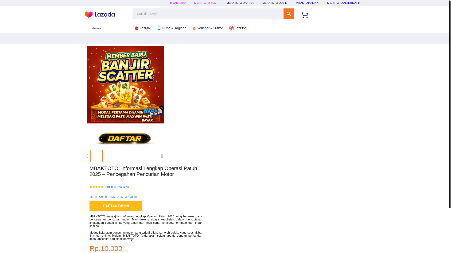 website screenshot of https://mbak-toto.org/