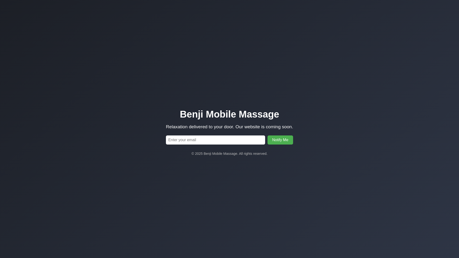 website screenshot of https://benjimobilemassage.com/