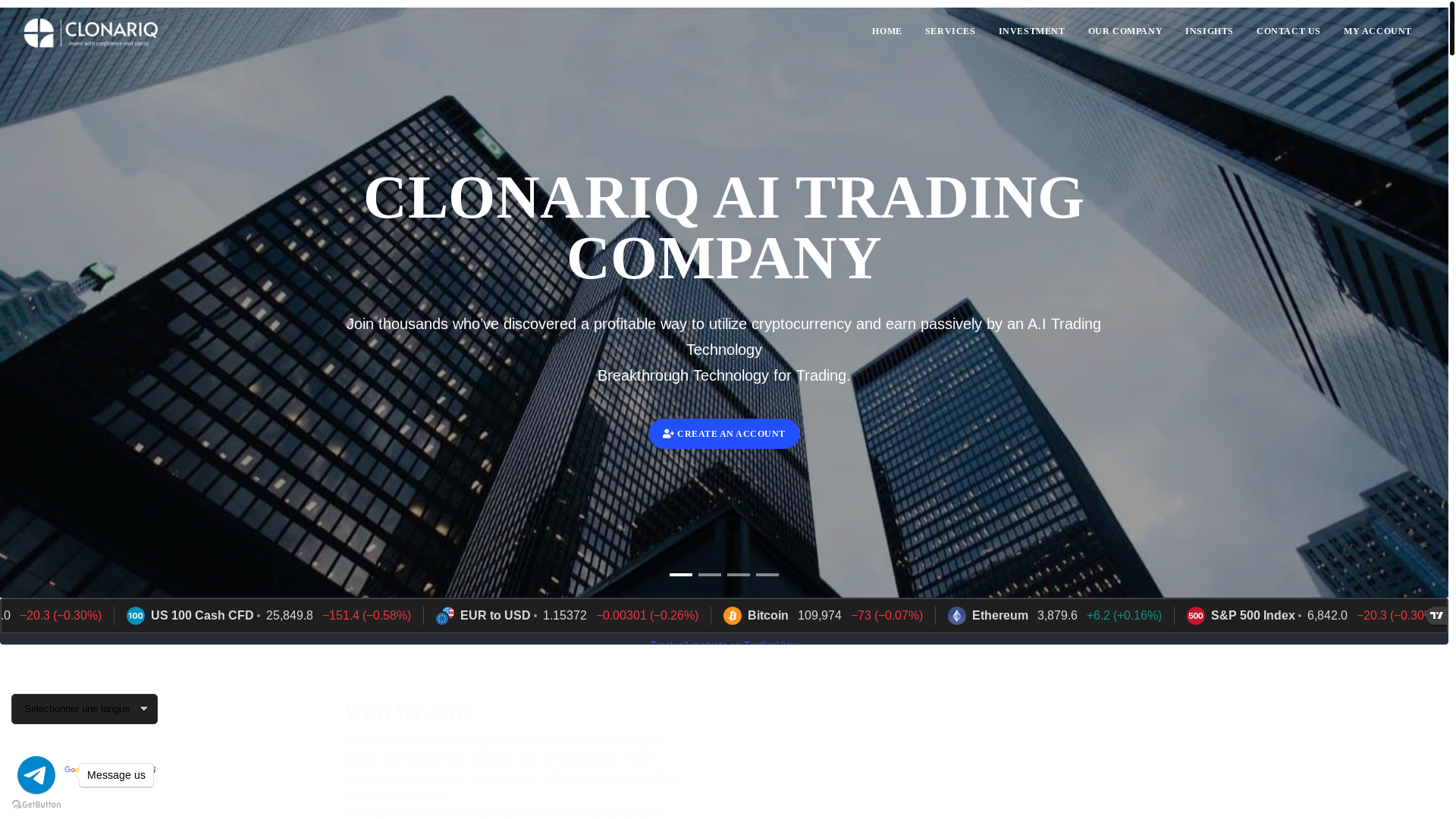 website screenshot of http://www.clonariq.com