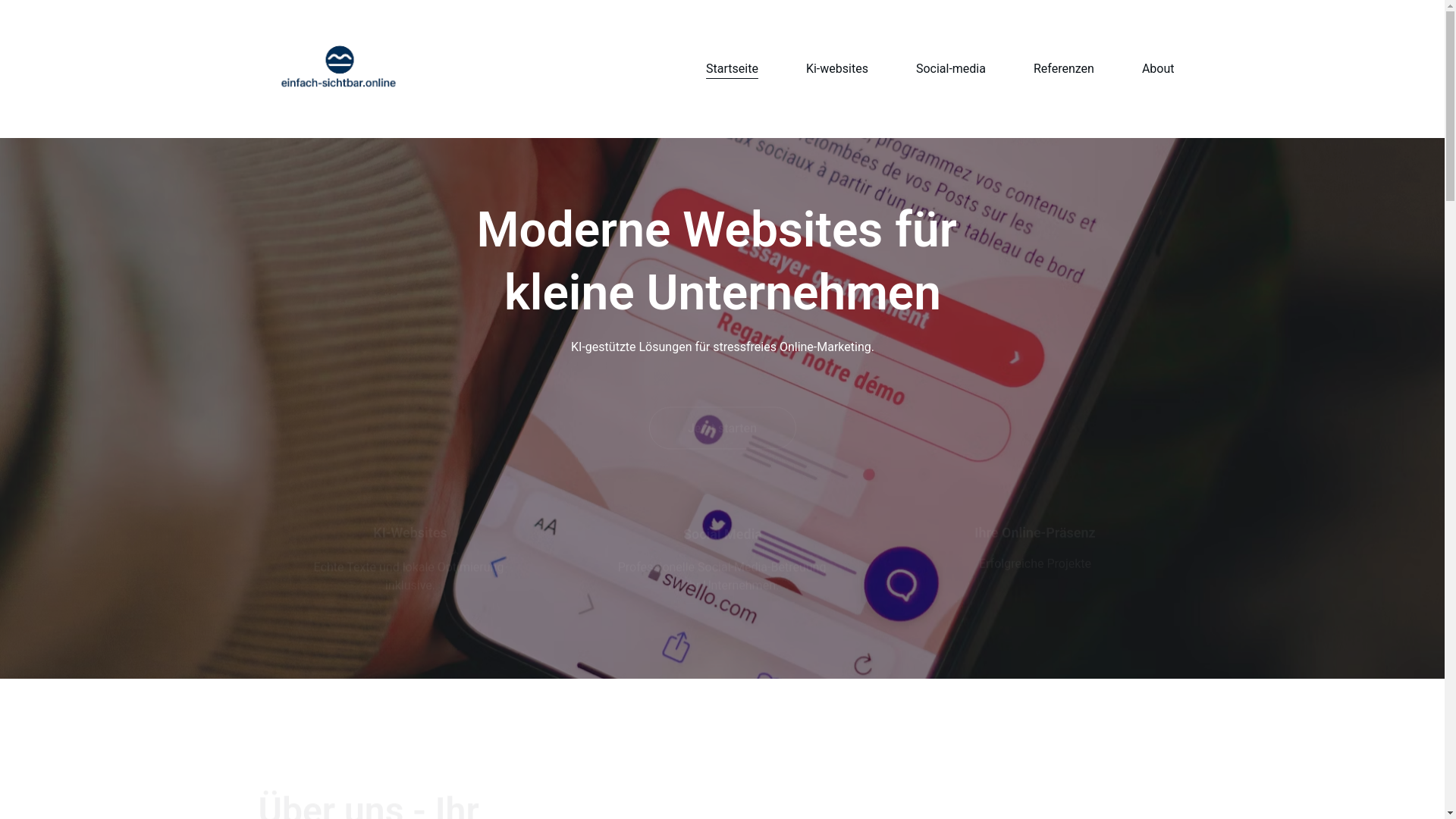 website screenshot of https://einfach-sichtbar.online/