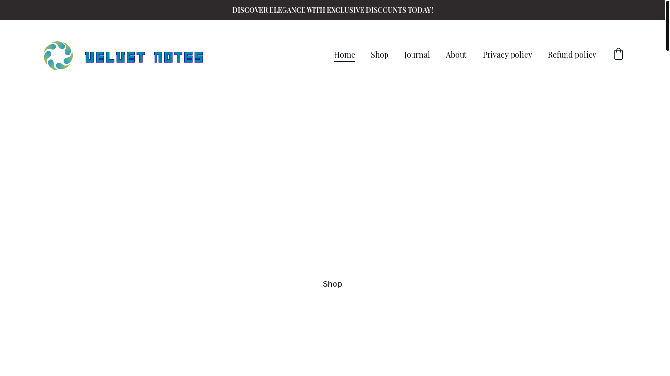website screenshot of https://velvetnotes.shop/