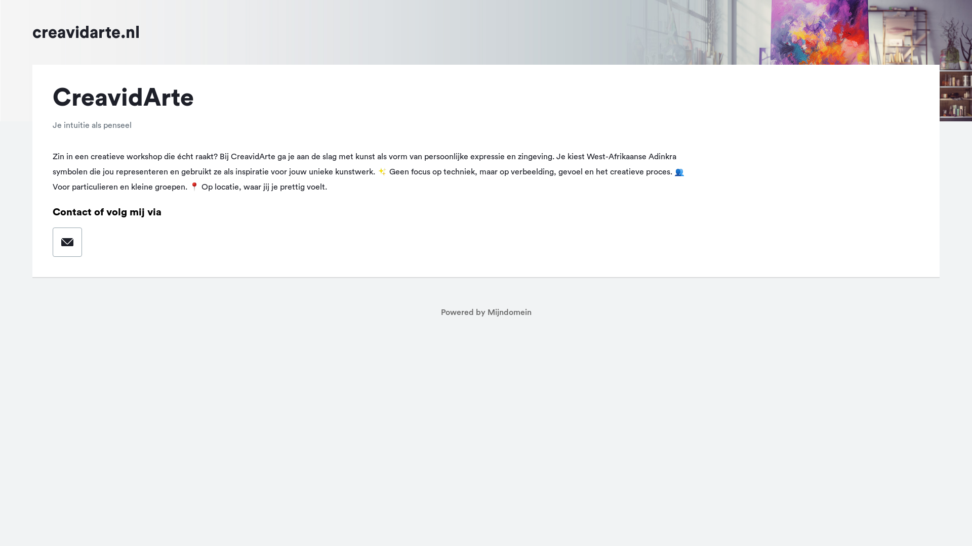 website screenshot of https://creavidarte.nl/
