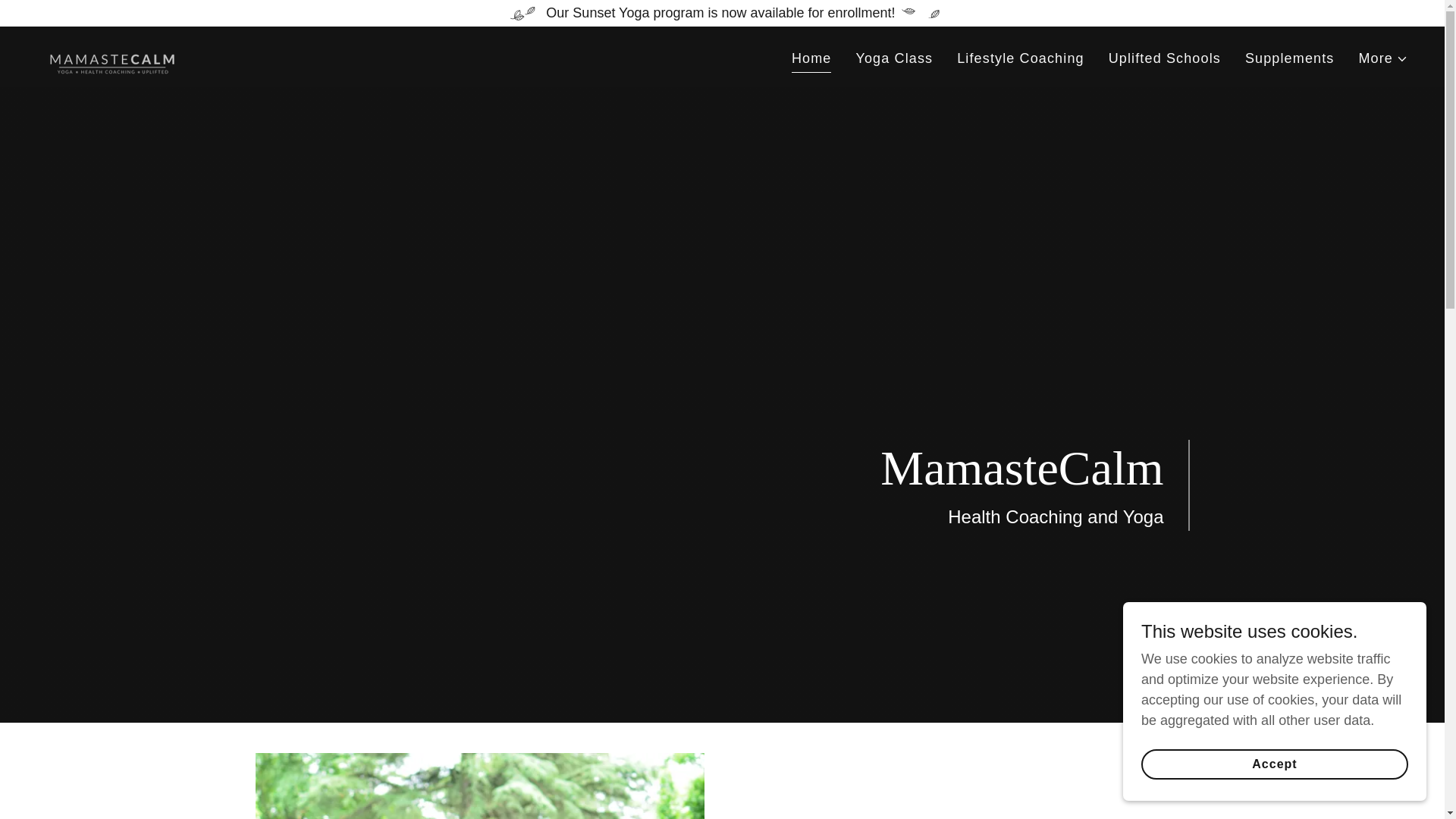 website screenshot of https://namastecalmhealth.com/