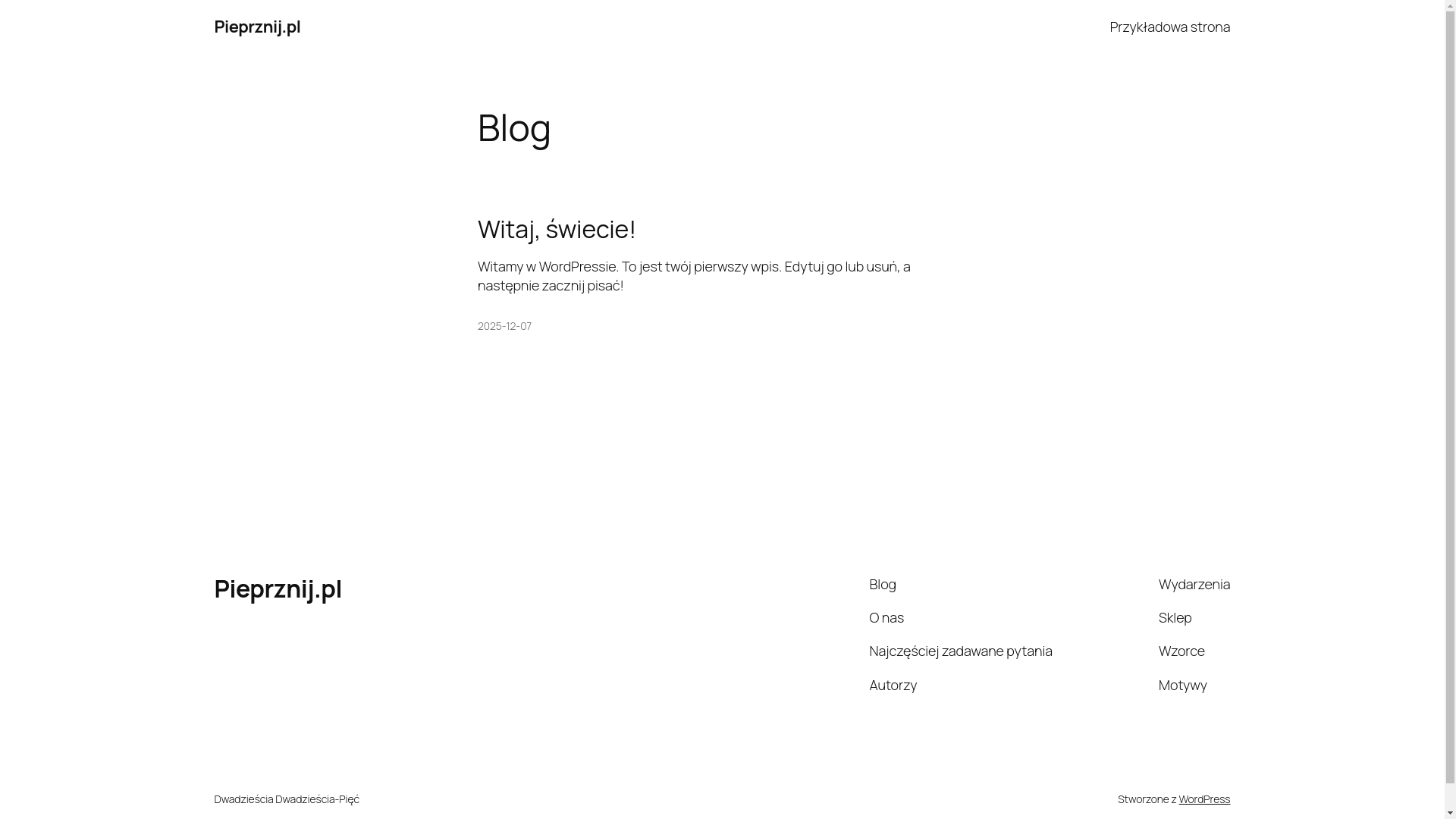 website screenshot of https://pieprznij.pl/