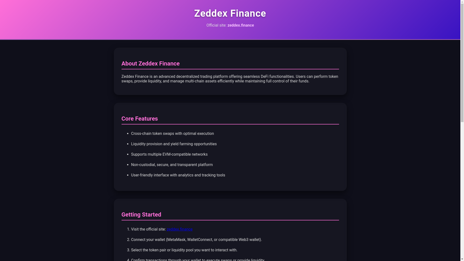 website screenshot of https://zeddexx-finances.pages.dev/