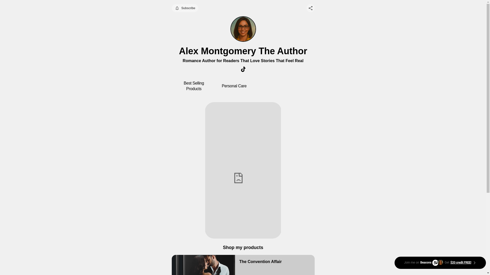 website screenshot of https://alexmontgomerytheauthor.page/