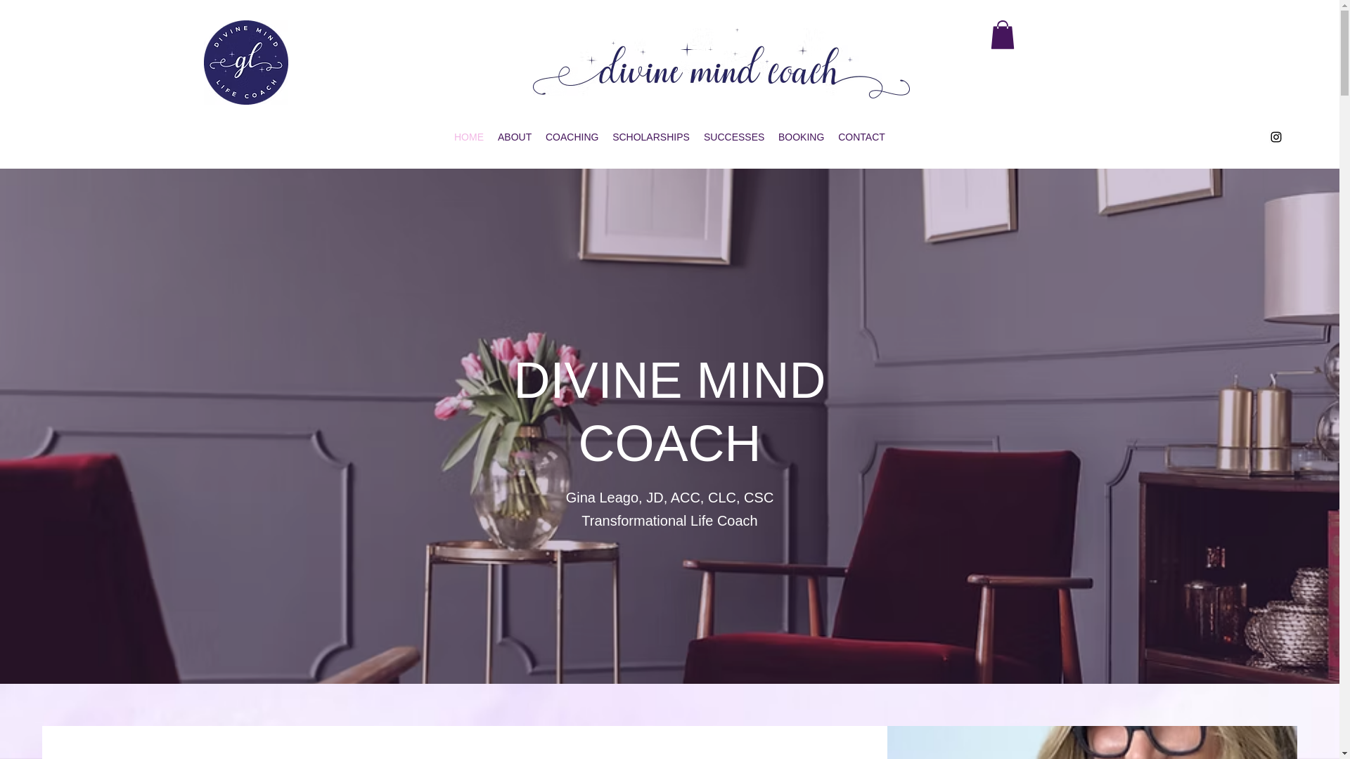 website screenshot of https://divine-mind-coach.com/