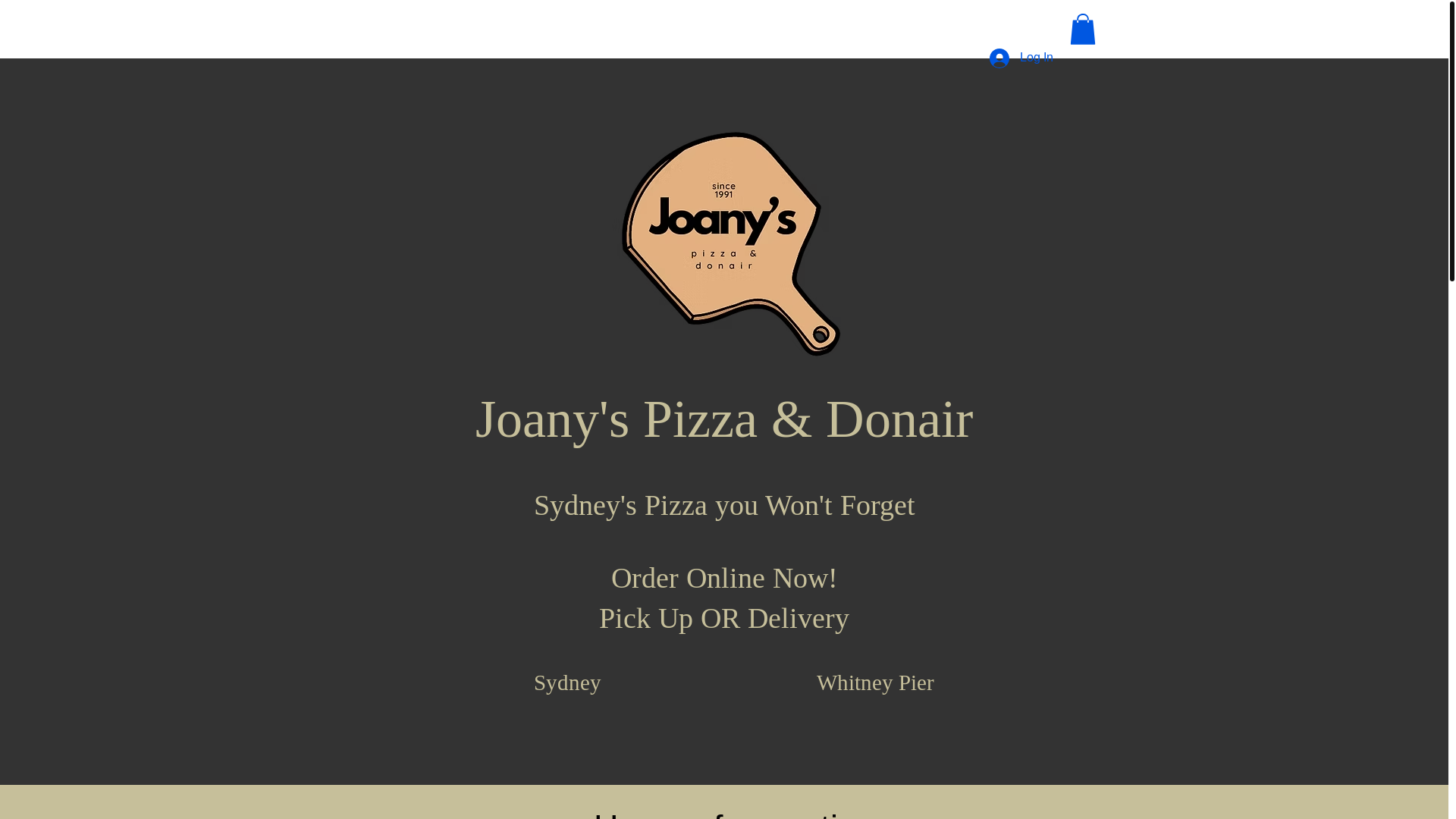 website screenshot of https://joanyspizza.com/