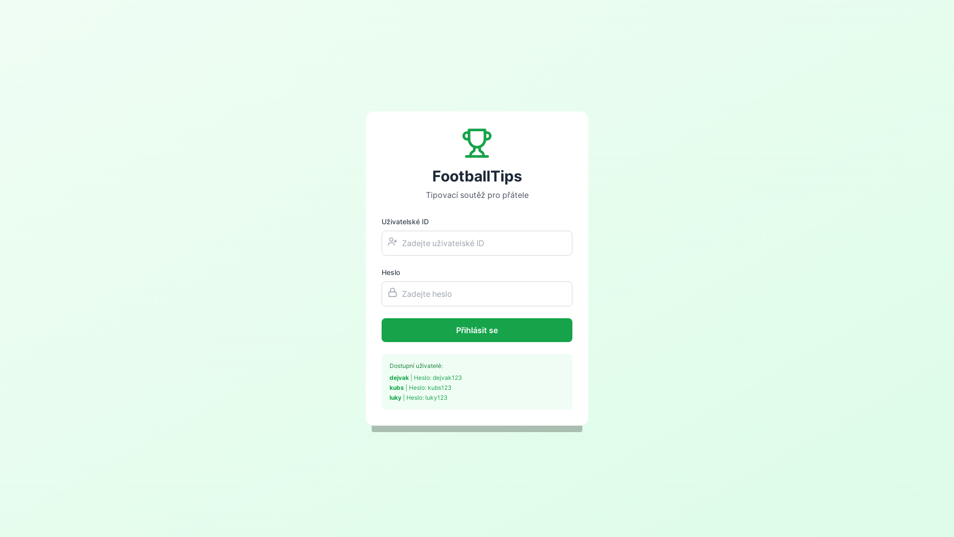website screenshot of https://tipovacka-liga.eu/