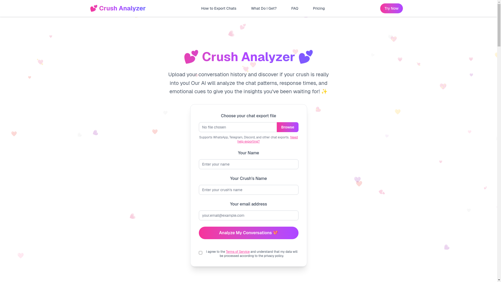 website screenshot of https://crushanalyzer.com/