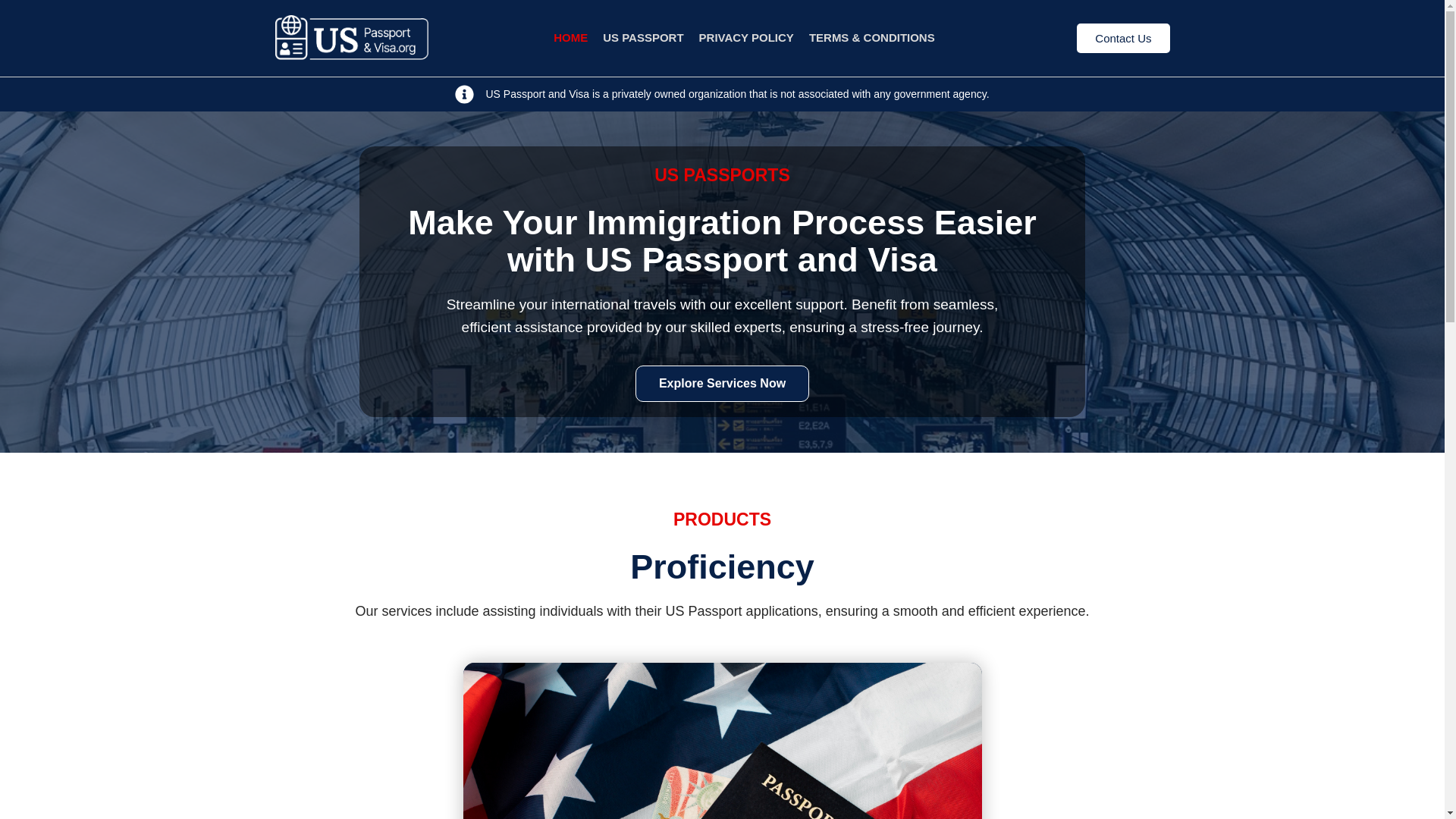 website screenshot of https://uspassportandvisa.org/