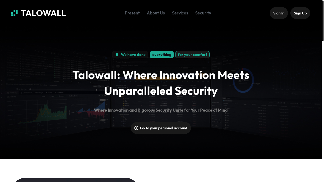 website screenshot of https://talowall.com/