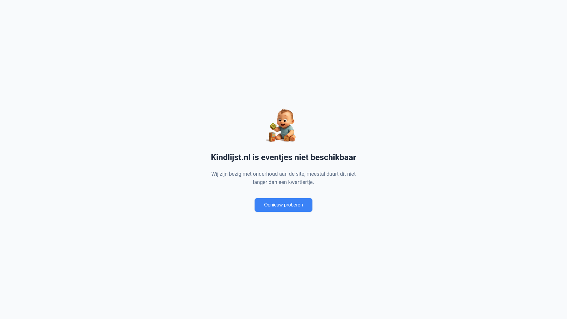 website screenshot of https://kindlijst-maintenance.pages.dev/