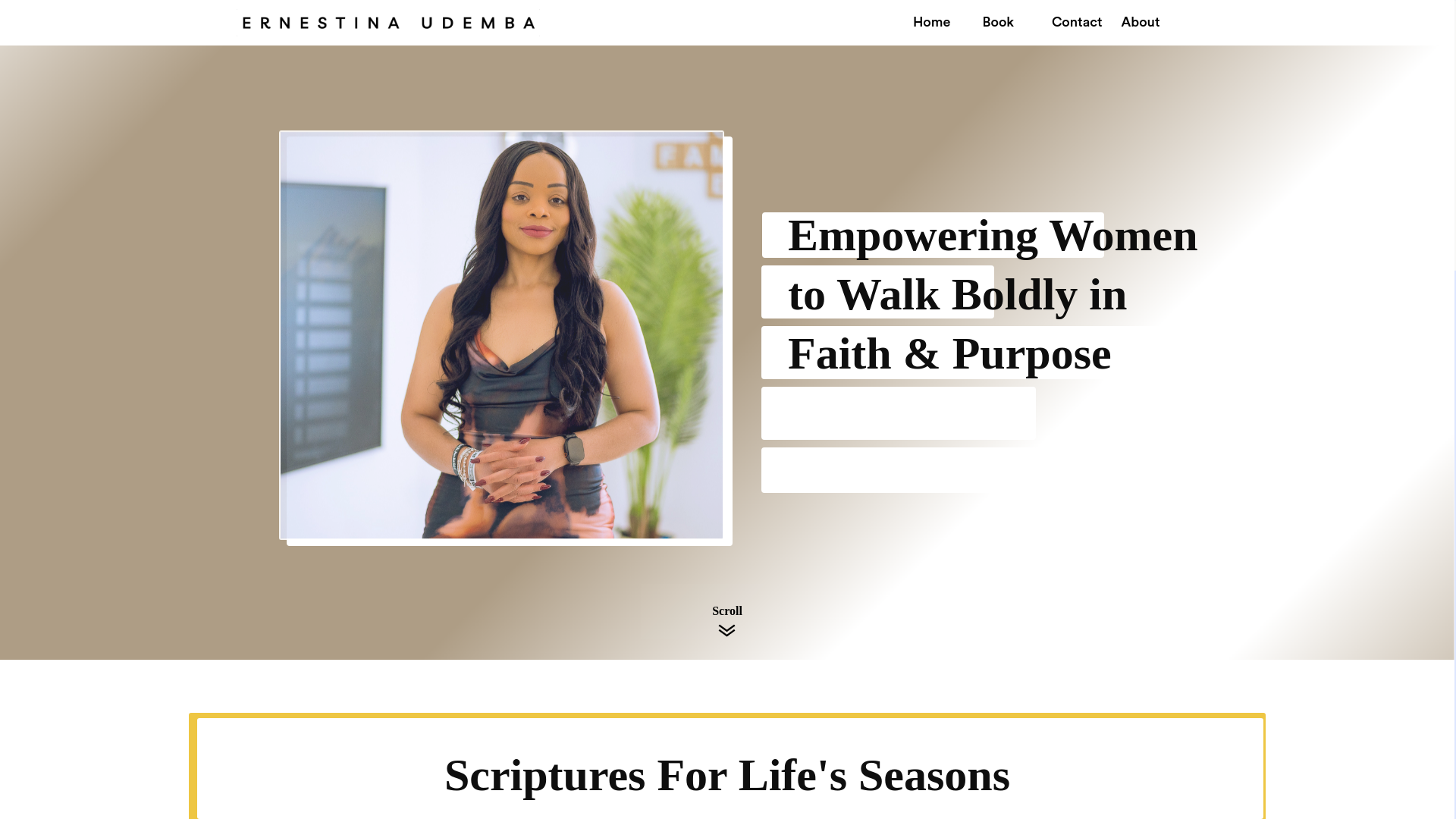 website screenshot of https://ernestinaudemba.com/