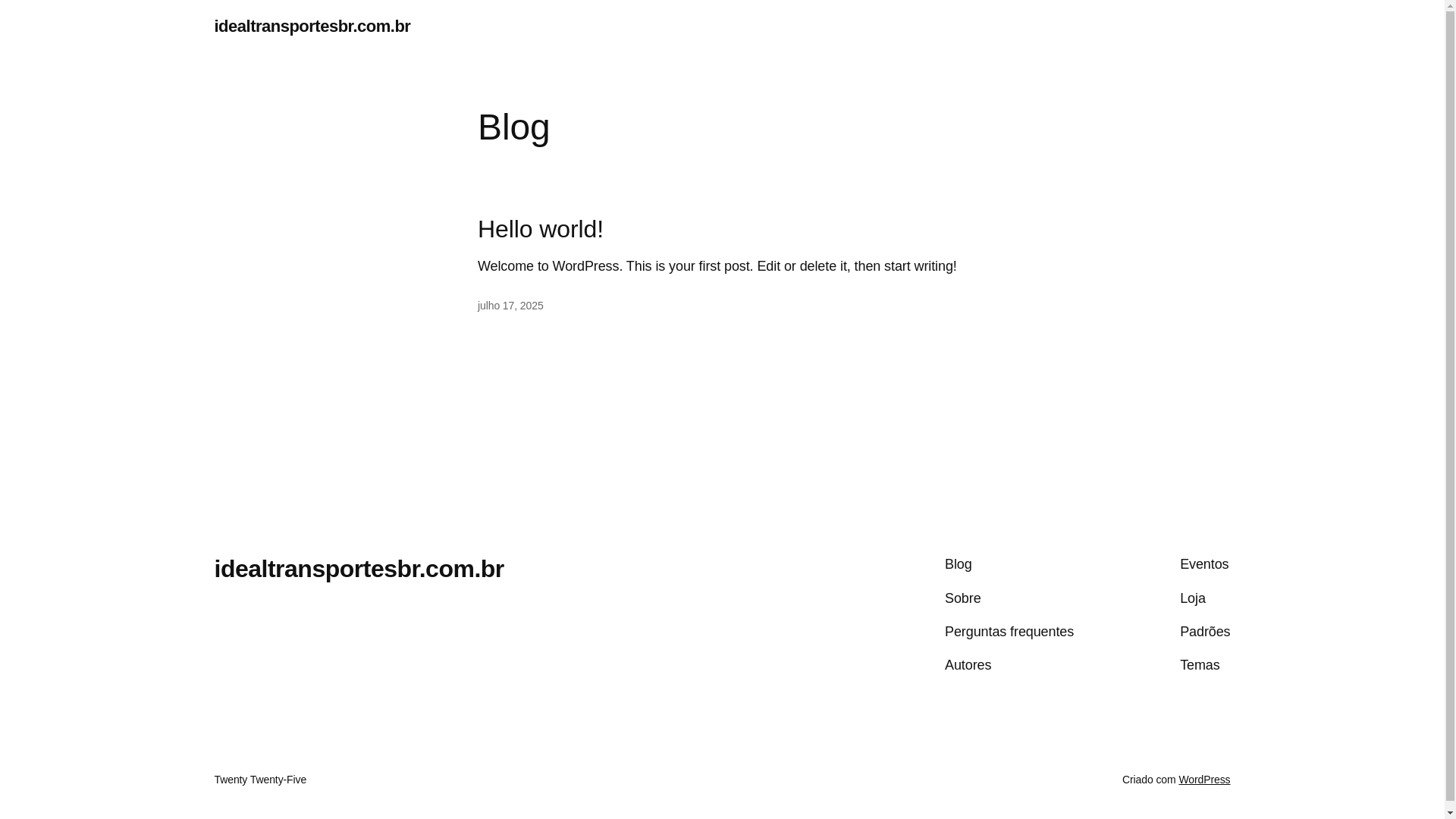 website screenshot of https://idealtransportesbr.com.br/