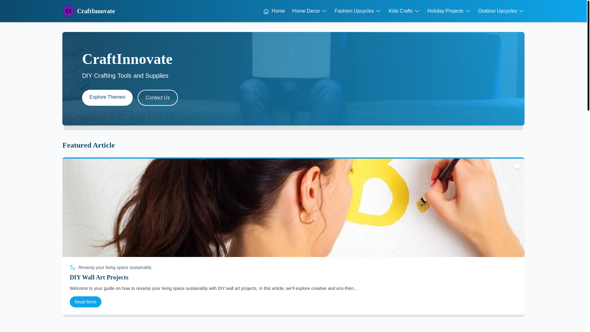 website screenshot of https://diyinnovatecrafts.live/