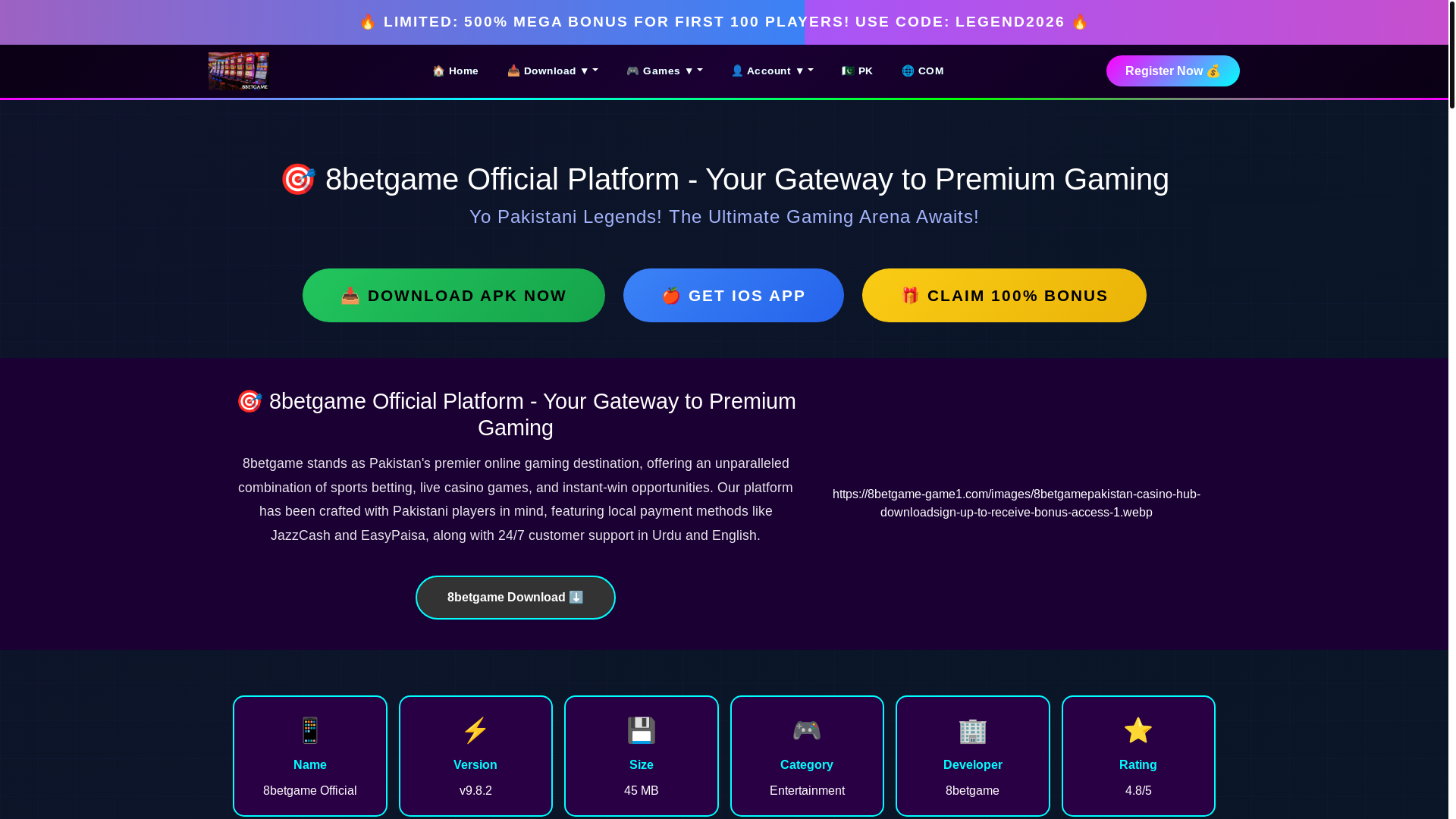 website screenshot of https://8betgame-game1.com/