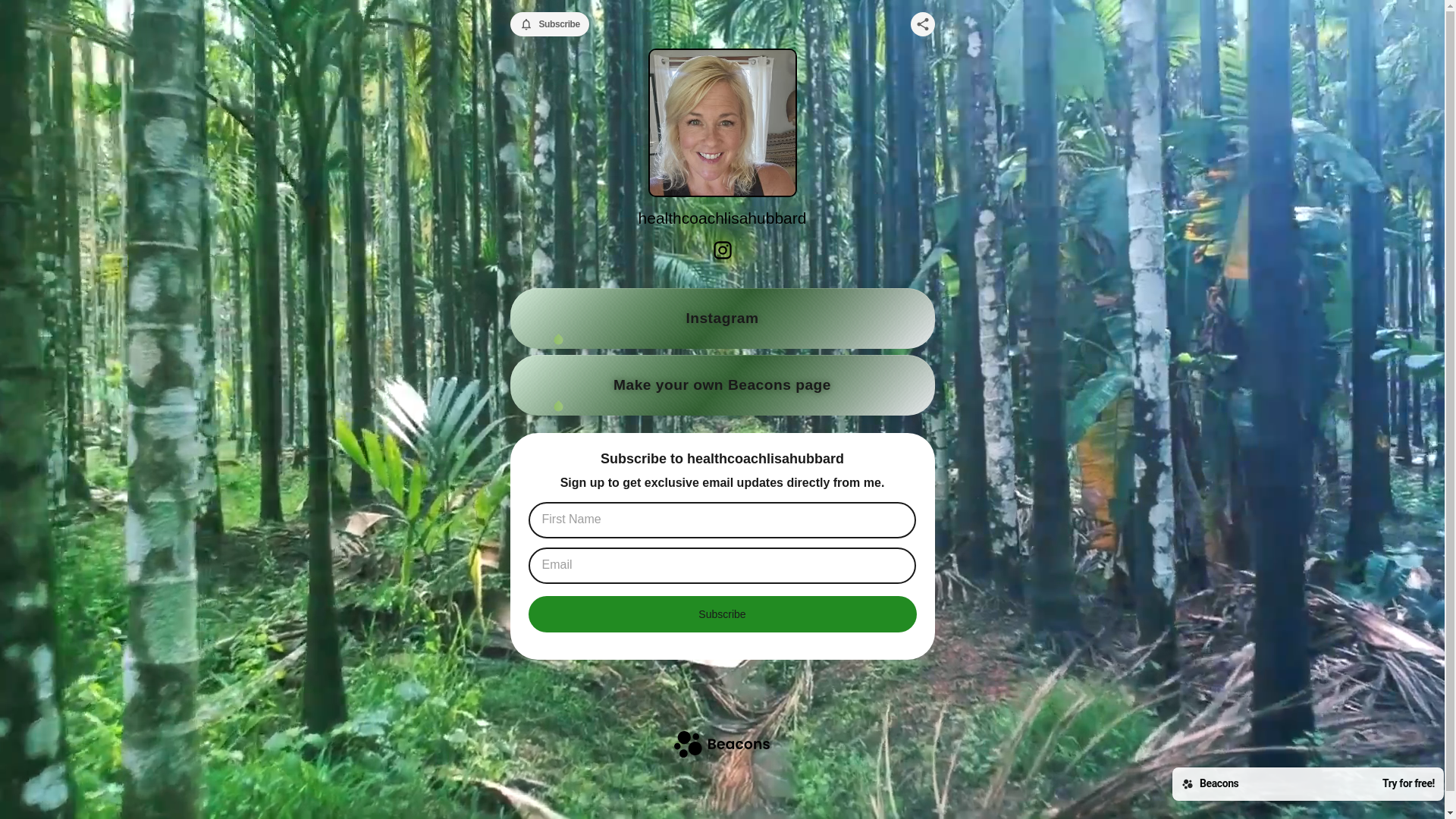 website screenshot of https://healthcoachlisahubbard.com/