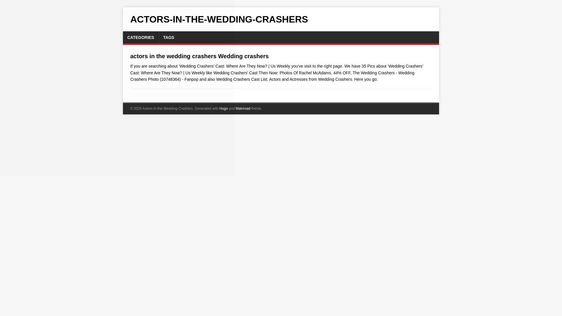 website screenshot of https://actors-in-the-wedding-crashers.pages.dev/