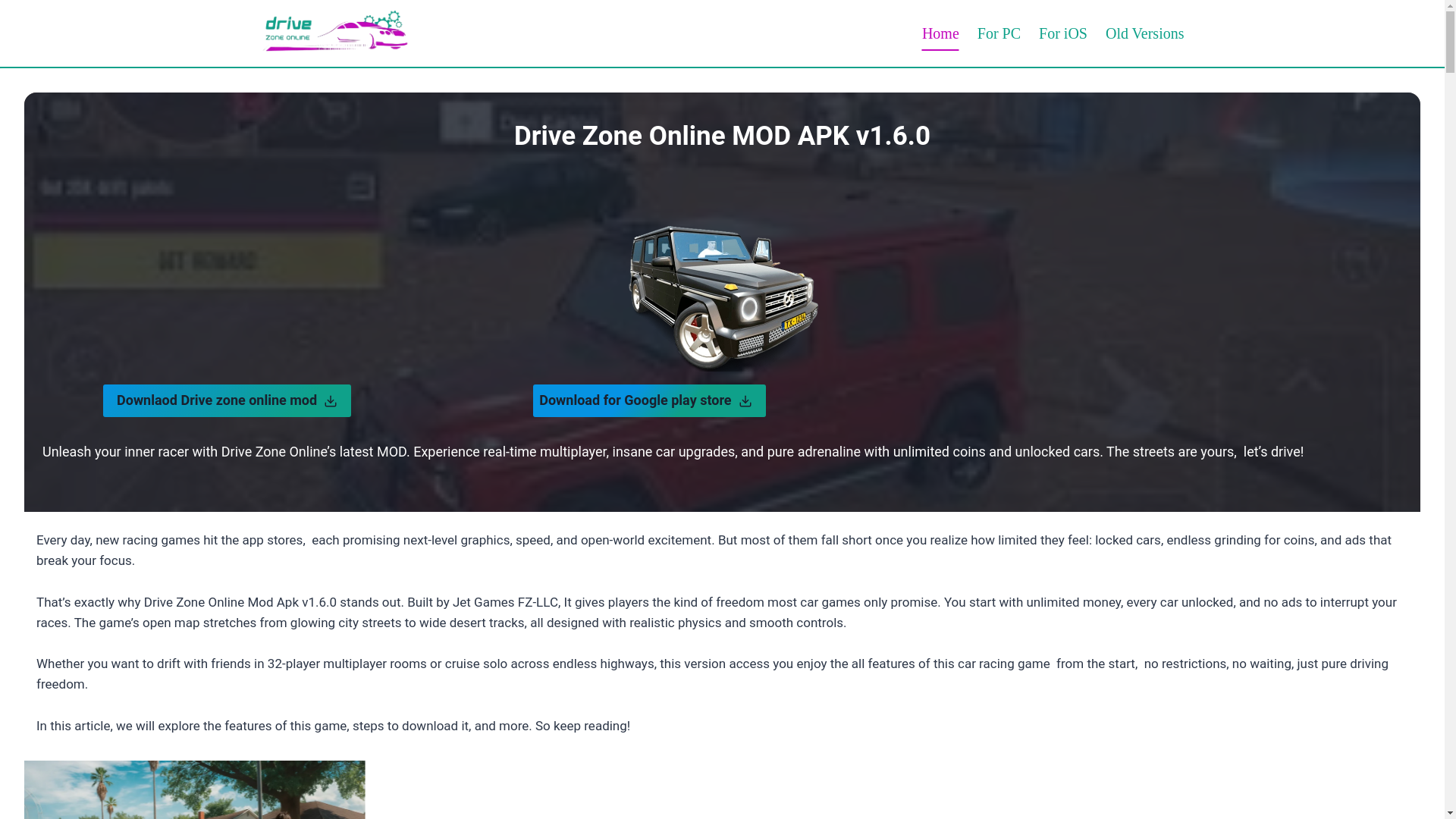 website screenshot of https://drivezoneonlinemod.com/