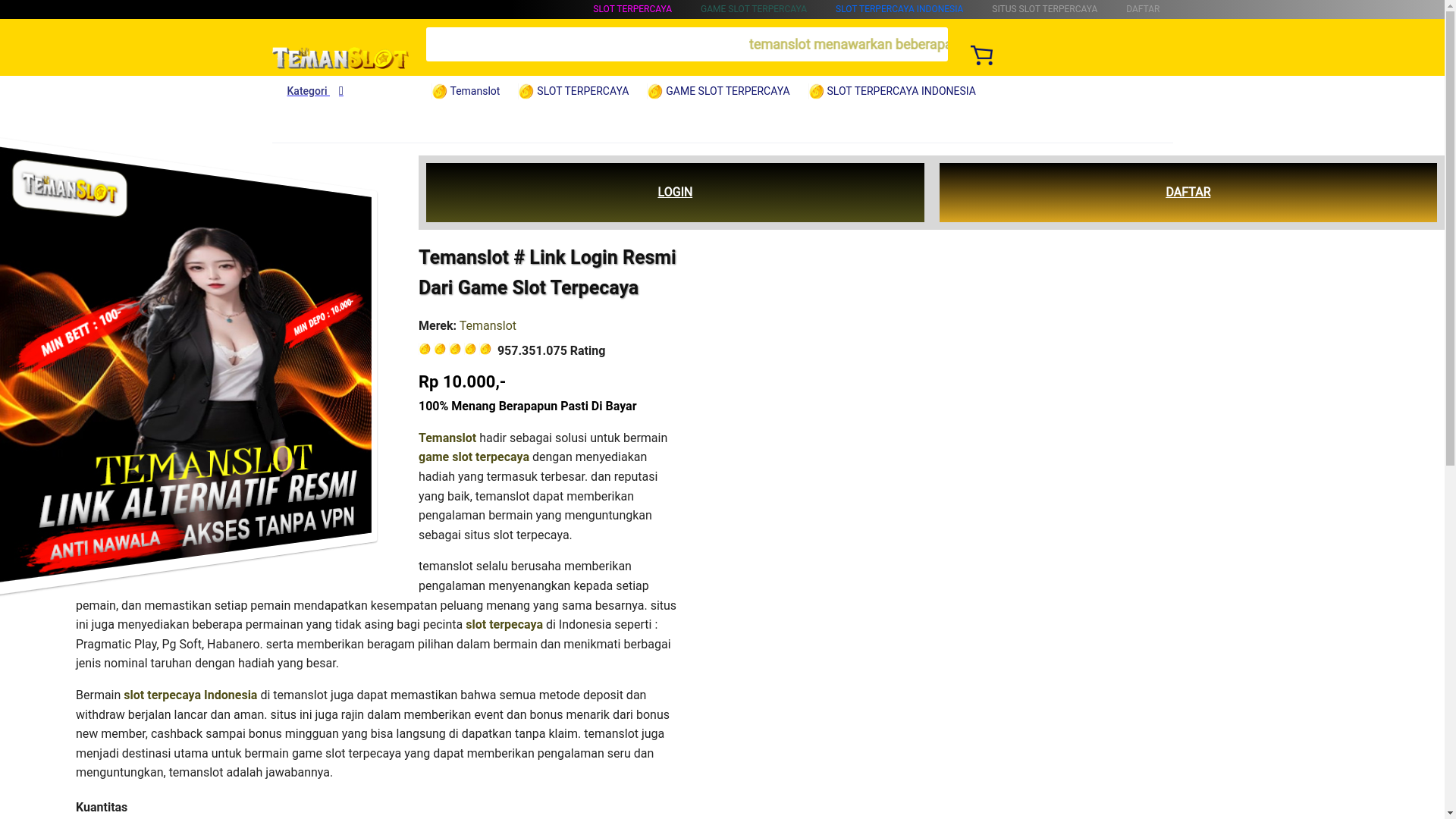 website screenshot of https://temanslotresmi.pages.dev/