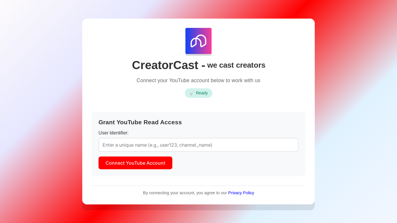 website screenshot of https://creatorcast.online/