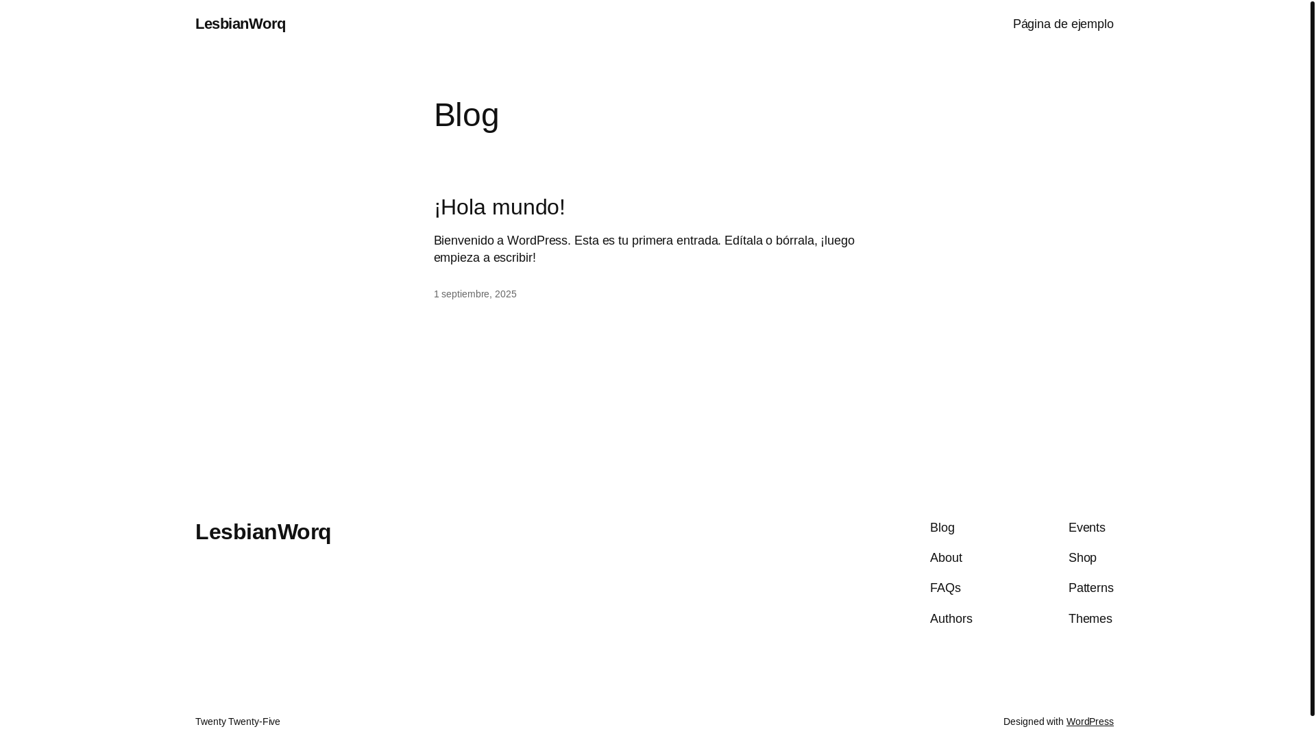 website screenshot of https://lesbianworq.org/