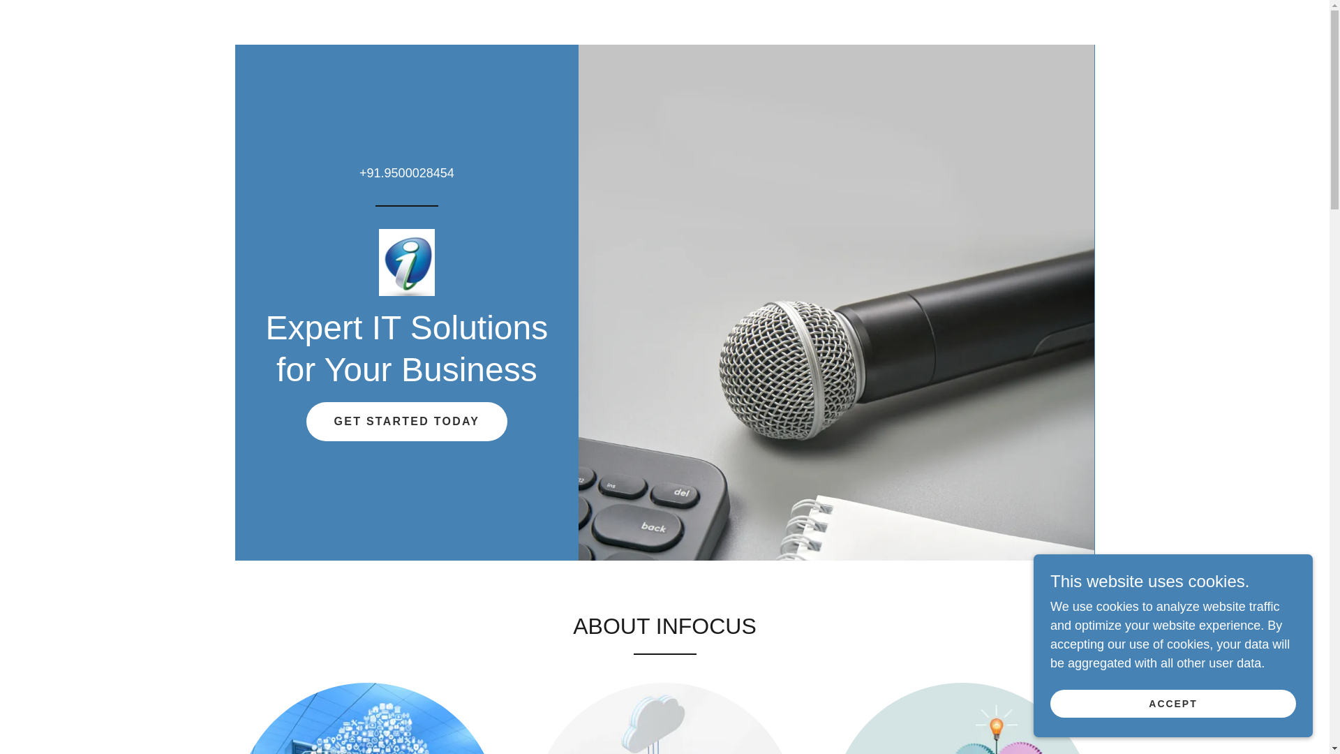 website screenshot of https://infocussystems.co.in/