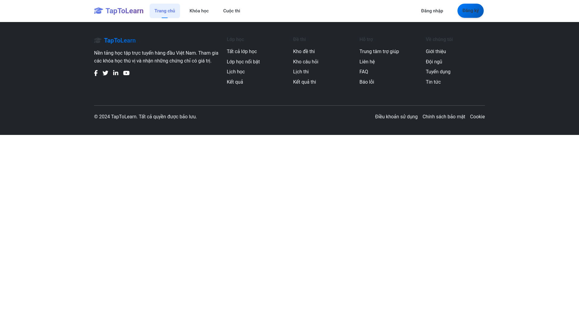 website screenshot of https://taptolearn.vn/