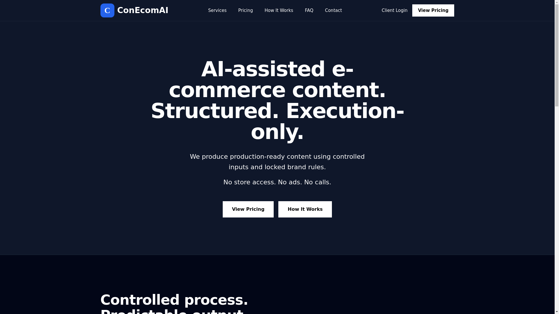 website screenshot of https://conecomai.com/