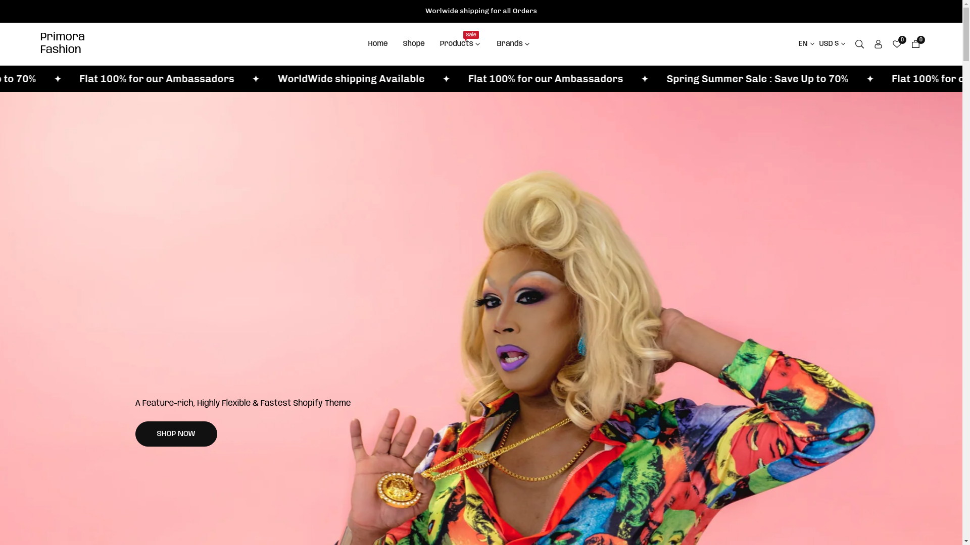 website screenshot of https://primorafashion.com/